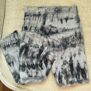 lululemon athletica Black and Gray Tie-Dye Pants